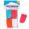 Set of 4 Toothbrush Protective Caps, Toothbrush Case, Sanitary and Allows for Air Flow: Red, White, Blue and Orange, For Adults and Children, Use in Bathroom or While Traveling in a Kit