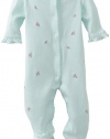 Little Me Baby Girl Newborn Rosebud Footie, Aqua, 3 Months