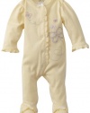 Little Me Baby Girl Newborn Butterfly Footie, Baby Yellow, 3 Months