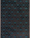 Couristan 1220/0002 Pave Retro Pendant 5-Feet 1-Inch by 7-Feet 6-Inch Rug, Sapphire