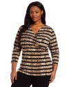 Calvin Klein Women's Plus-Size Print Wrap Top