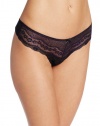 Betsey Johnson Women's Eyelet Lace Lo-Rise Wide Side Thong Panty