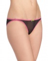 Betsey Johnson Women's Stretch Mesh Side String Bikini Panty