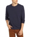 HUGO BOSS Men's Cotton Stretch Long Sleeve Crew Neck Shirt, Navy, Small