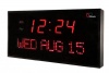 DBTech Big Oversized Digital Red LED Calendar Clock with Day and Date - Shelf or Wall Mount (12 inches - Red LED)