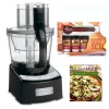 Cuisinart FP-12BK Elite Collection 12-cup Food Processor Black + Kamenstein Mini Measuring Spoons Spice Set + Cookbook