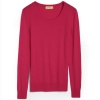 Honeystore Women's O-neck Long Sleeve 100% Cashmere Sweaters Rose Small