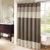 Pieced Faux Dupioni Shower Curtain Color: Natural