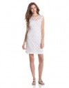 laundry BY SHELLI SEGAL Women's Dot Lace A-Line Dress, Optic White, 6