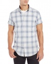 Calvin Klein Jeans Men's Large Ombre Plaid Short Sleeve Button Down Shirt