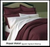 Royal Hotel's Striped Burgundy 600-Thread-Count 3pc Queen Duvet-Cover 100-Percent Egyptian Cotton, Sateen Striped