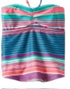 Roxy Girls 2-6X Slim Charm Bandeau Tankini Swimsuit Set, Aquatic Blue, 5