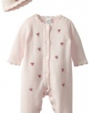 Little Me Baby-Girls Newborn Rose Sweater Coverall and Hat, Light Pink, 9 Months