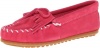 Minnetonka Kilty Suede Moc (Toddler/Little Kid/Big Kid),Hot Pink,3 M US Little Kid