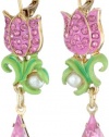 Betsey Johnson Fairyland Rose Drop Earrings