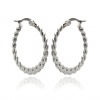 Stainless Steel Womens Braided Hoop Earrings , (Thickness: 1 mm and Measurement:20 mm , Includes a Gift Box & Special Pouch.