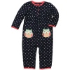 Carter's Baby Girls' Knit Jumpsuit - Navy Heart - 9 Months