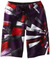 Quiksilver Boys 8-20 Prisms Boardshort, Red/Black/Grey, 27