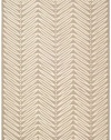 Safavieh MSR3612A Martha Stewart Collection Wool and Viscose Round Area Rug, 6-Feet in Diameter, Chevron Leaves Chamois Beige