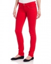 Levi's Juniors 524 Skinny Jean with Studs,Hibiscus Red,25/1 Medium