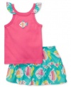 Carters Baby Girls 2-Piece Tank Top & Skort Set, Pink & Blue Fish, 3M