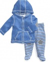 First Impressions Baby Boy Soft and Cuddly Footed Set (Blue), Size: 0-3 Mths