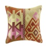 Echo Colorful Kilim Cotton Geometric Sateen Square Pillow, 16 by 16-Inch, Multicolored