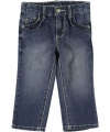 Guess Ruffle Pocket Straight Fit Jeans - medium stone, 18 months