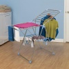 Household Essentials Adjustable Gullwing Style Clothes Drying Rack, Aluminum and Stainless