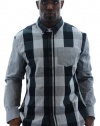 Ecko Unltd. Men's Checkered Dress Shirt Button Down Woven Black Size XL