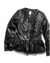 GUESS Kids Girls big girl faux-leather jacket, BLACK (10/12)