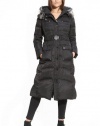 Laundry Plus Size Down Filled Coat with Faux Fur Hood-Black-3X