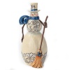 Enesco Jim Shore Heartwood Creek Blue/Silver Snowman with Broom Figurine, 9.25-Inch