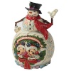 Enesco Disney Traditions by Jim Shore Snowman with Mickey and Minnie Figurine, 8-1/2-Inch