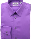 Calvin Klein STEEL Slim Fit Non Iron Textured Check Dress Shirt, Amethyst, 16 34-35