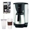 Capresso 48505 MT600 Plus 10-Cup Programmable Coffee Maker with Thermal Carafe + Coffee Mug & Iced Beverage Cup + Coffee/ Espresso Descaler