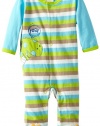 ABSORBA Baby-Boys Newborn Dinosaur Footie, Stripes, 6-9 Months