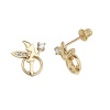 14k Gold Plated Angel CZ Children Stud Earrings with Screw-back