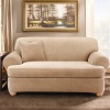 Sure Fit Stretch Stripe 2-Piece T Loveseat Slipcover, Sand