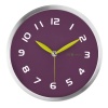 DecoMates Non-Ticking Silent Wall Clock, Early Spring, Purple Plum