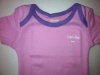 Calvin Klein 3 Pk. Pink Onesies w/Purple Trim ~ 0-3 Mo.