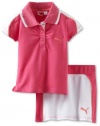 PUMA Girls 2-6X Toddler Active Polo Skort Set, Pink Berry, 2T