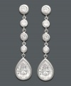 B. Brilliant Sterling Silver Earrings, Cubic Zirconia Linear Drop Earrings