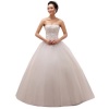 Dearta Women's Ball Gown Strapless Floor-Length Wedding Dress US 18 White