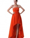 Honeystore Women's High Low Strapless Chiffon with Sequins Cocktail Dresses Size US4/UK8/EUR34 Color Red