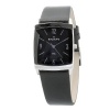 Skagen Men's 691LSLB Black Dial Black Leather Band Watch