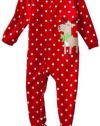 Carter's Boys and Girls Winter Reindeer Fleece Footed Pajamas (2T, Girls- Polka)