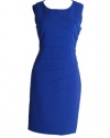 Calvin Klein Petite Sleeveless Seamed Sheath Dress Atlantis Blue