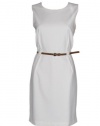 Calvin Klein Petite Belted Sheath Dress Light Cream Size 14P