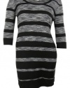 Multi Striped Knit Pull Over Sweater Dress